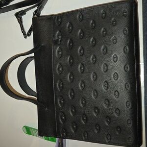 Vali Crossbody Small Black and multicolored side strips in gold purple lavender